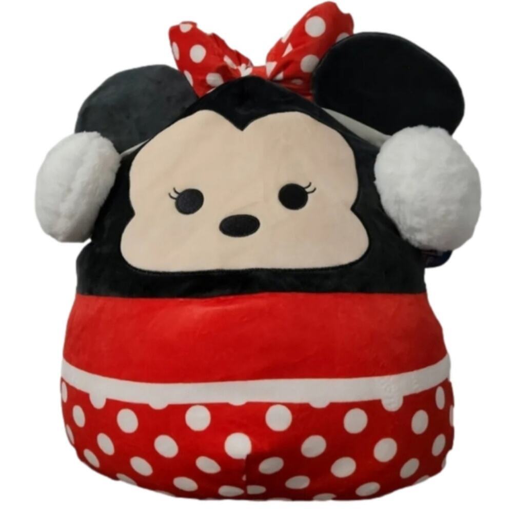 Squishmallow 16" Disney Minnie Mouse Christmas Officialโ Kellytoy Earmuffs